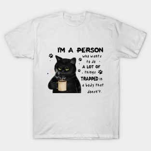 Cat A Person Trapped In A Body Personalized Gift T-Shirt